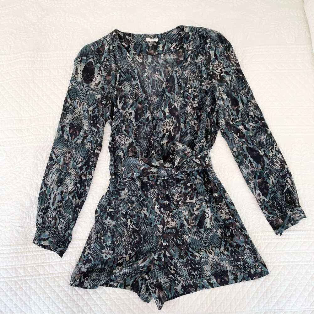 Intermix Green Python Print Romper
